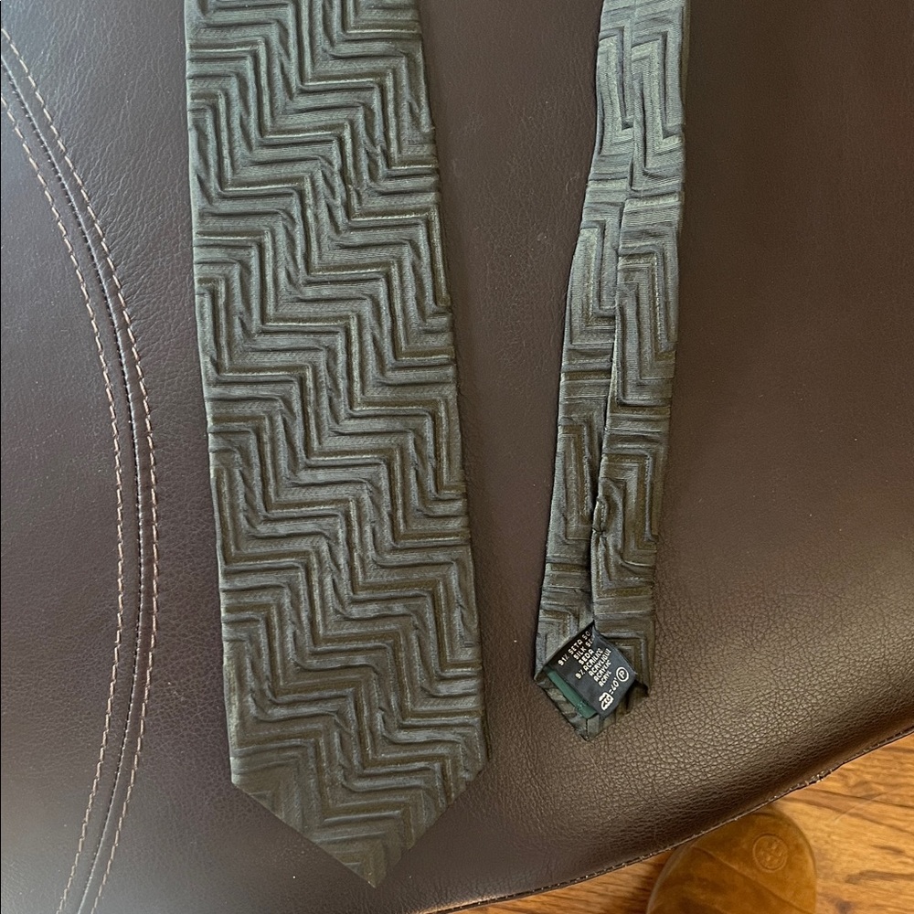 Ermenegildo Zegna Dark Green Chevron Tie